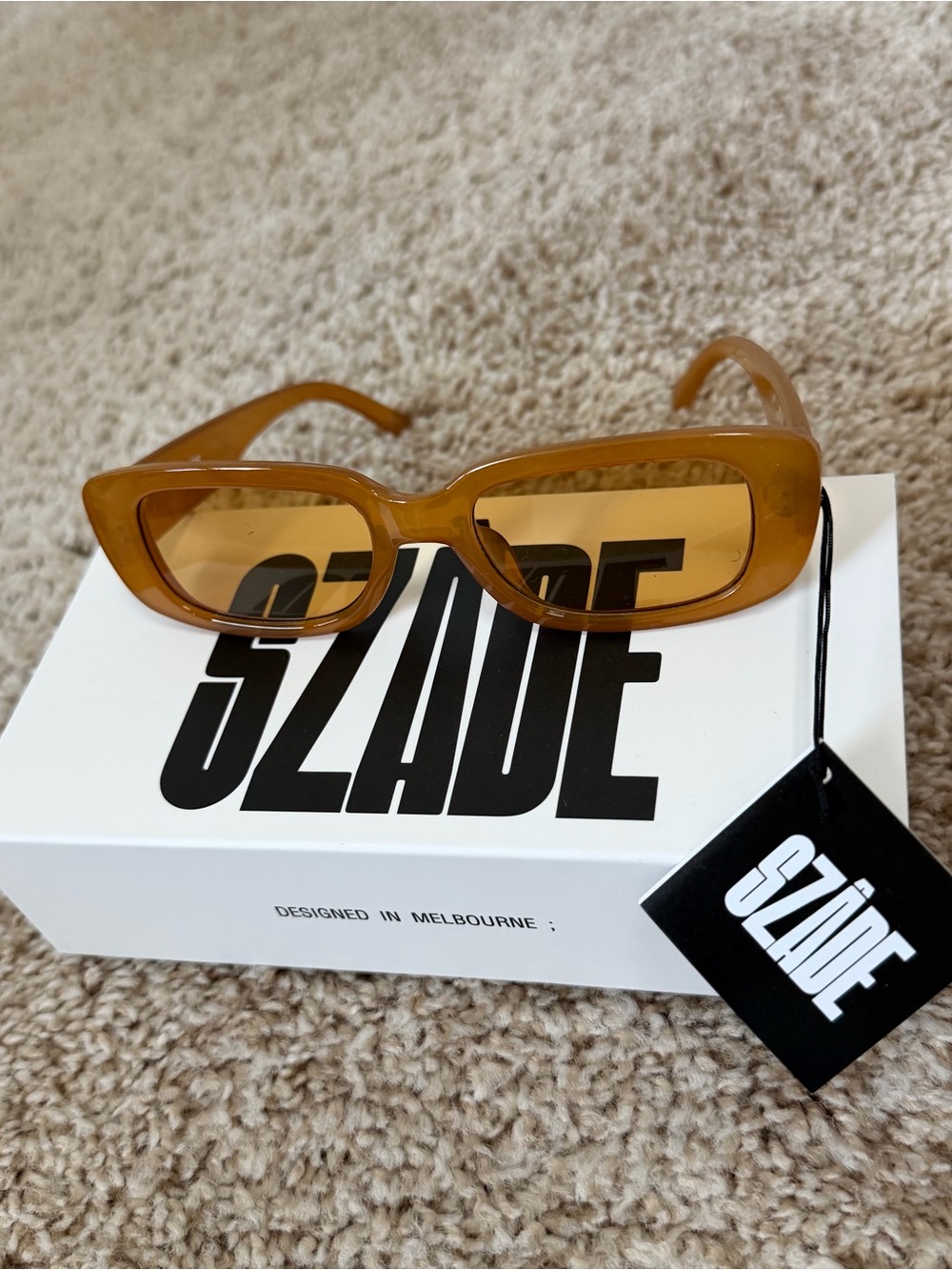 ZAD Amber Tinted Rectangular Sunglasses - ZAD
